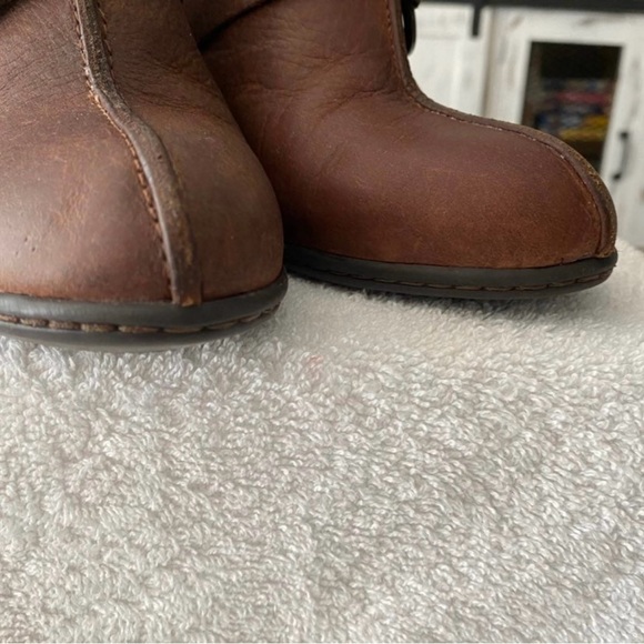 Born b.o.c. Oil Tanned Leather Clogs Mules Heels Brown 6 - Picture 5 of 12